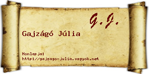 Gajzágó Júlia névjegykártya