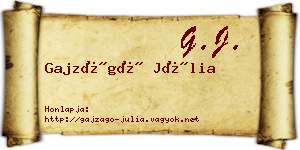 Gajzágó Júlia névjegykártya